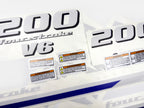 Vinyl decals set suitable for Yamaha 200 hp V 6 four stroke outboard engine. Vinyl stickers kit for Yamaha 200 hp Handmade