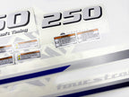 Vinyl decals set suitable for Yamaha 250 hp four stroke outboard engine. Vinyl stickers kit for Yamaha 250 hp Handmade