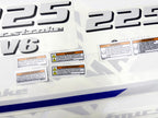 Vinyl decals set suitable for Yamaha 225 hp four stroke V 6 outboard engine. Vinyl stickers kit for Yamaha 225 hp Handmade