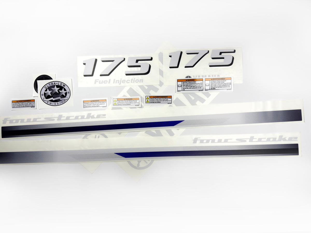 Vinyl decals set suitable for Yamaha 175 hp four stroke  outboard engine. Vinyl stickers kit for Yamaha 175 hp Handmade