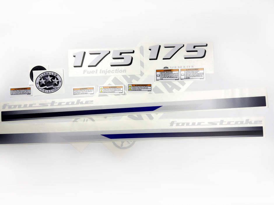 Vinyl decals set suitable for Yamaha 175 hp four stroke  outboard engine. Vinyl stickers kit for Yamaha 175 hp Handmade