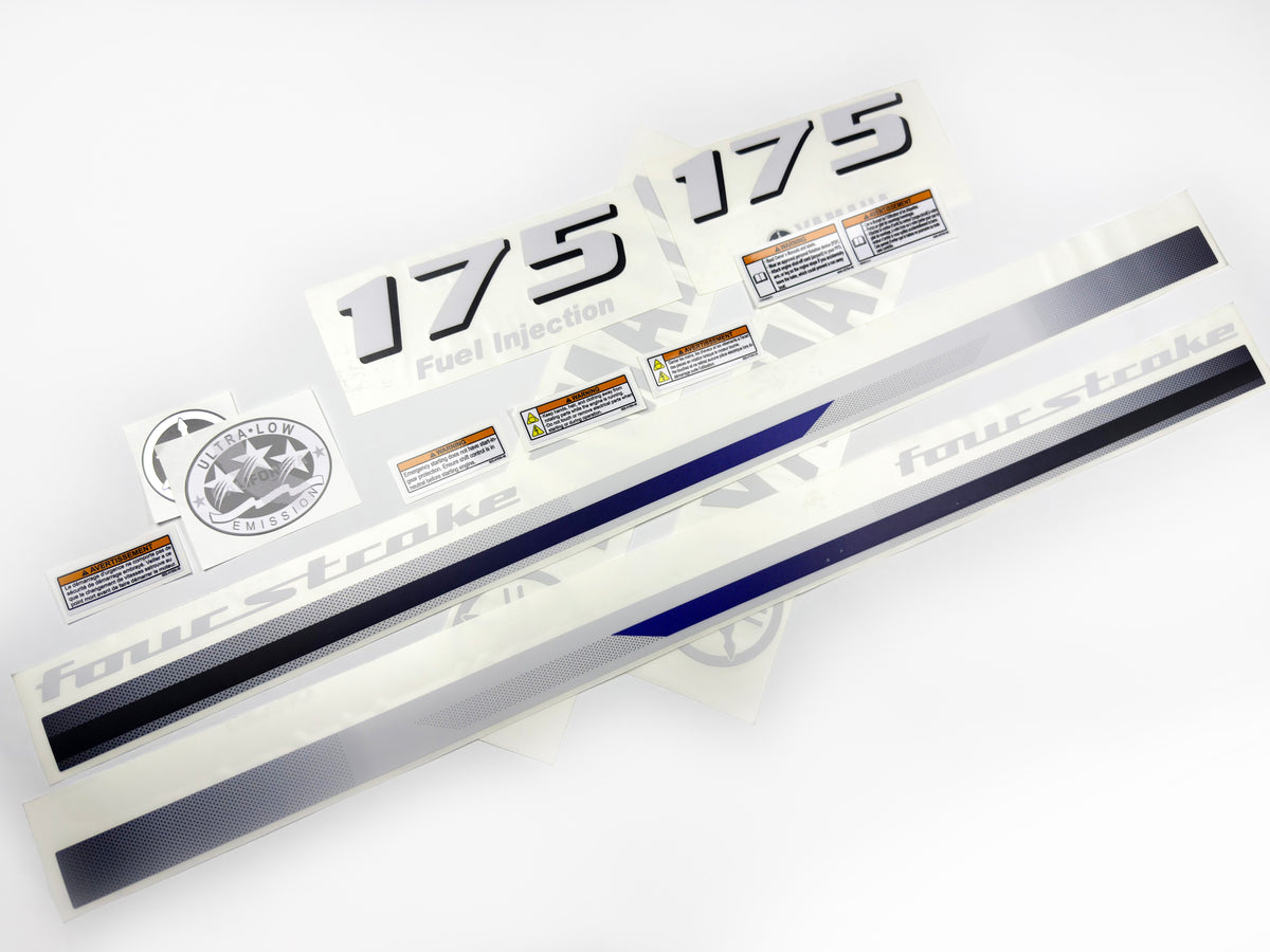 Vinyl decals set suitable for Yamaha 175 hp four stroke  outboard engine. Vinyl stickers kit for Yamaha 175 hp Handmade
