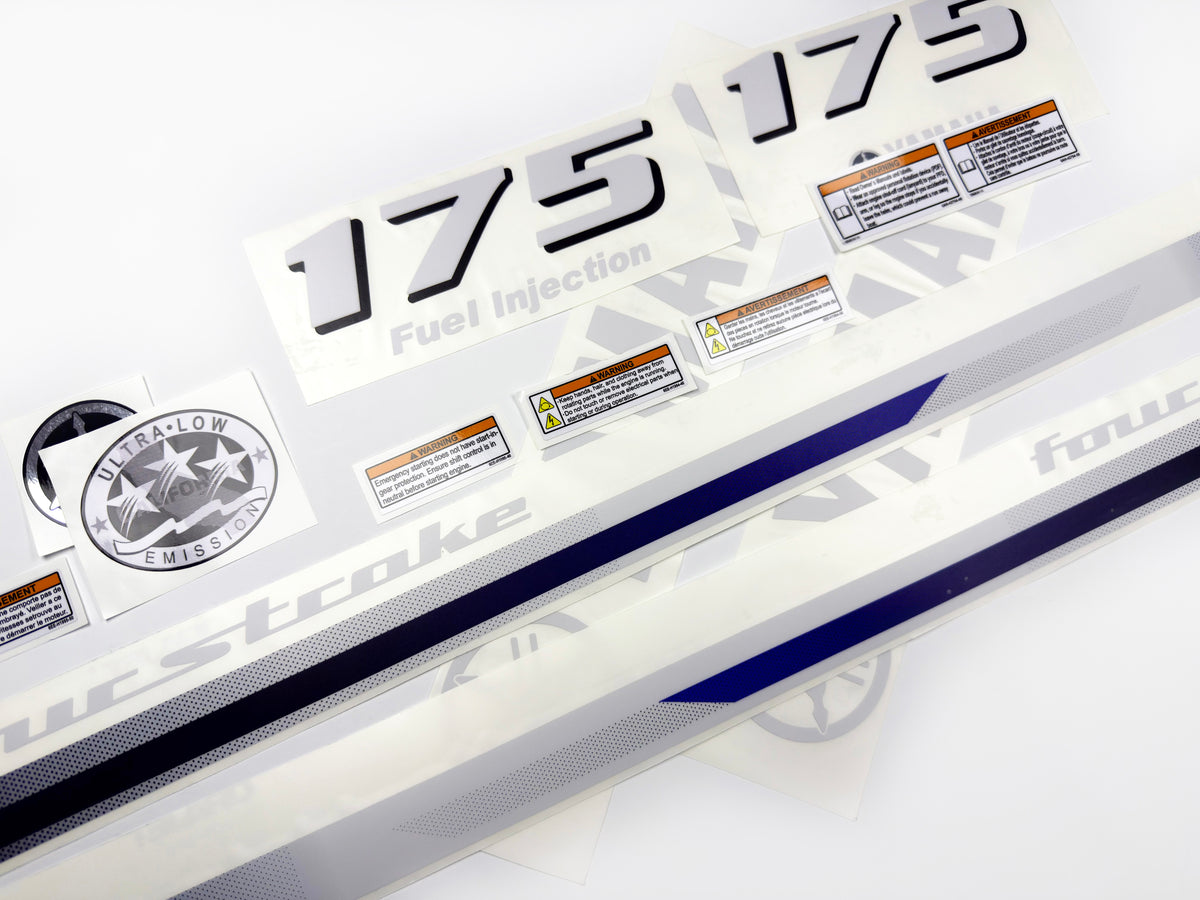 Vinyl decals set suitable for Yamaha 175 hp four stroke  outboard engine. Vinyl stickers kit for Yamaha 175 hp Handmade