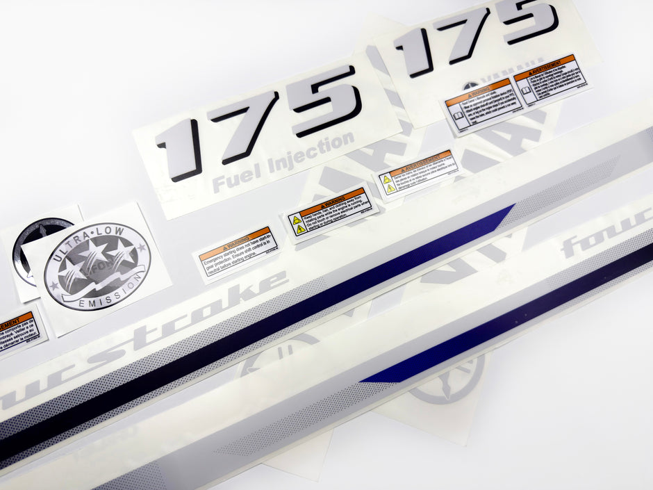 Vinyl decals set suitable for Yamaha 175 hp four stroke  outboard engine. Vinyl stickers kit for Yamaha 175 hp Handmade
