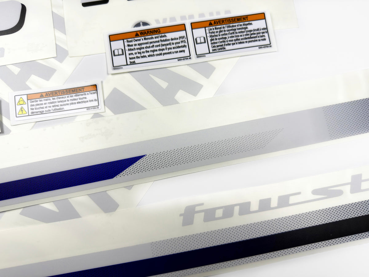 Vinyl decals set suitable for Yamaha 175 hp four stroke  outboard engine. Vinyl stickers kit for Yamaha 175 hp Handmade