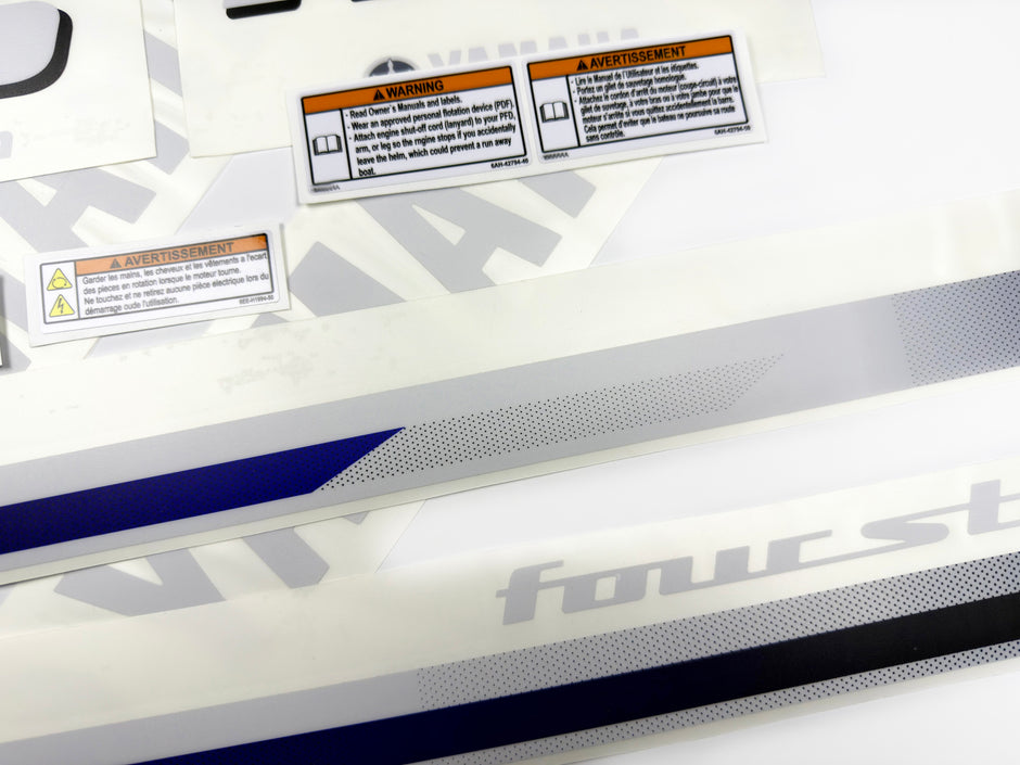 Vinyl decals set suitable for Yamaha 175 hp four stroke  outboard engine. Vinyl stickers kit for Yamaha 175 hp Handmade