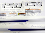 Vinyl decals set suitable for Yamaha 150 hp four stroke  outboard engine. Vinyl stickers kit for Yamaha 150 hp Handmade