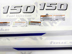 Vinyl decals set suitable for Yamaha 150 hp four stroke  outboard engine. Vinyl stickers kit for Yamaha 150 hp Handmade