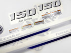 Vinyl decals set suitable for Yamaha 150 hp four stroke jet drive outboard engine. Vinyl stickers kit for Yamaha 150 hp Handmade