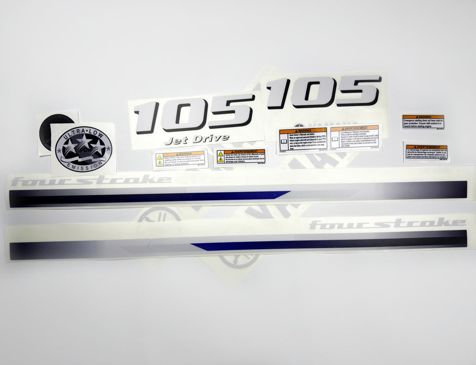 Vinyl decals set suitable for Yamaha 105 hp four stroke  outboard engine. Vinyl stickers kit for Yamaha 105 hp Handmade