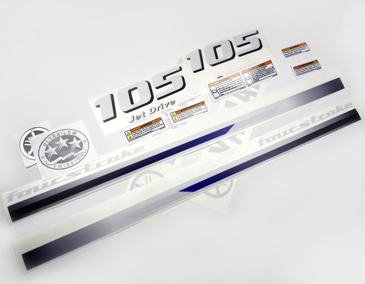 Vinyl decals set suitable for Yamaha 105 hp four stroke  outboard engine. Vinyl stickers kit for Yamaha 105 hp Handmade