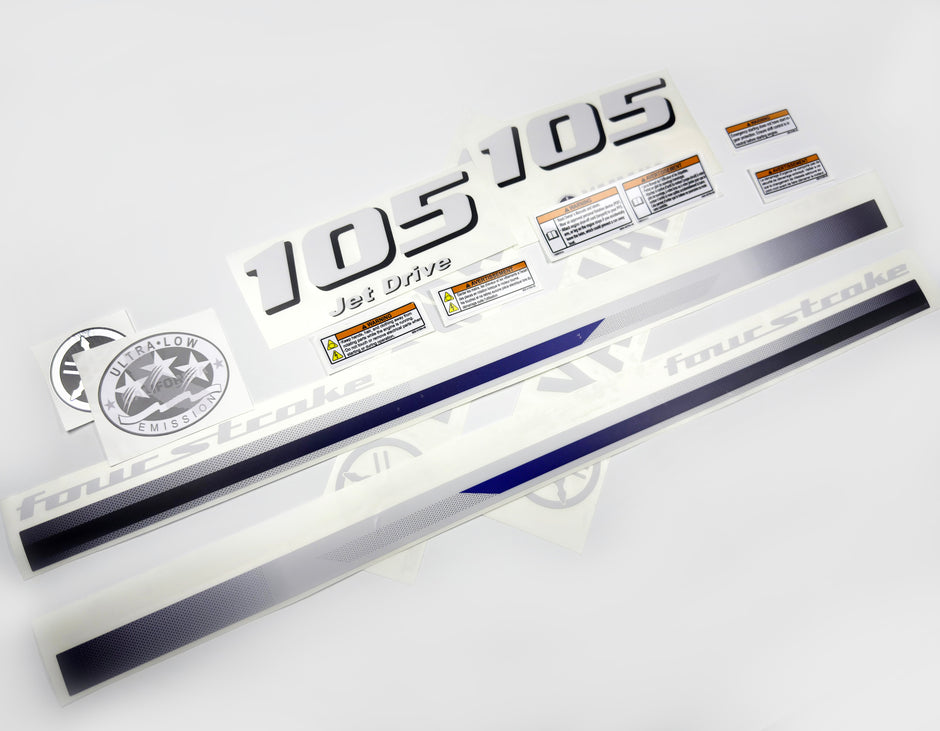 Vinyl decals set suitable for Yamaha 105 hp four stroke  outboard engine. Vinyl stickers kit for Yamaha 105 hp Handmade