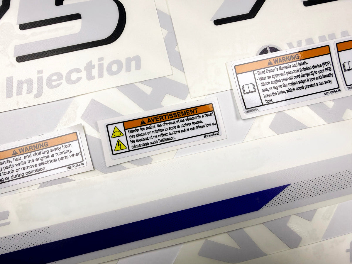 Vinyl decals set suitable for Yamaha 75 hp four stroke  outboard engine. Vinyl stickers kit for Yamaha 75 hp Handmade