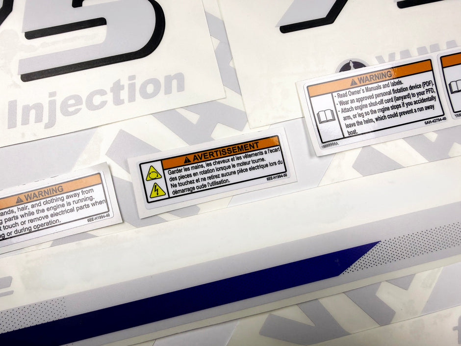 Vinyl decals set suitable for Yamaha 75 hp four stroke  outboard engine. Vinyl stickers kit for Yamaha 75 hp Handmade