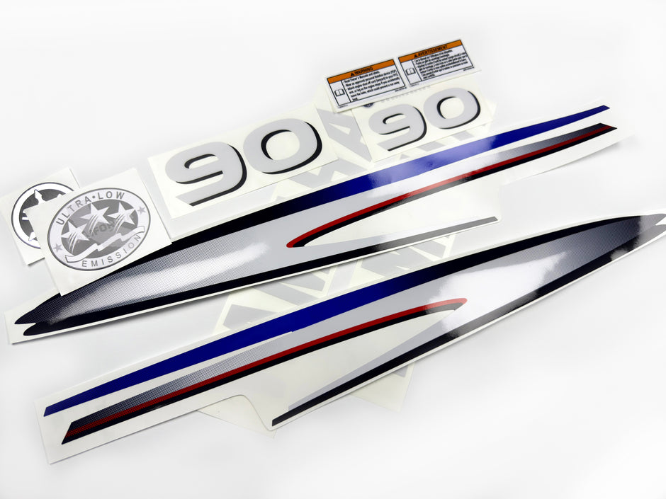 Vinyl decals set suitable for Yamaha 90 hp two stroke outboard engine. Vinyl stickers kit for Yamaha 90 hp two stroke Handmade