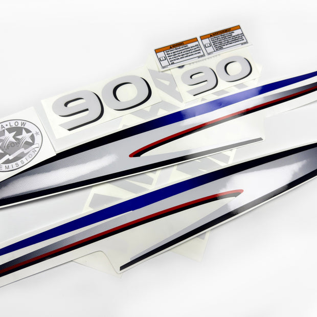 Vinyl decals set suitable for Yamaha 90 hp two stroke outboard engine. Vinyl stickers kit for Yamaha 90 hp two stroke Handmade