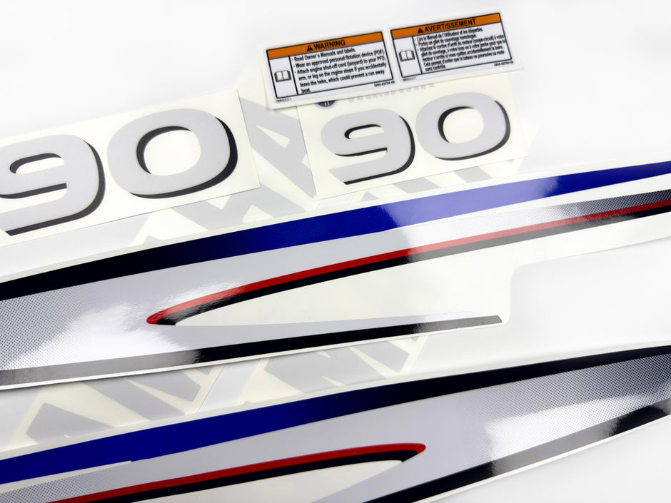 Vinyl decals set suitable for Yamaha 90 hp two stroke outboard engine. Vinyl stickers kit for Yamaha 90 hp two stroke Handmade