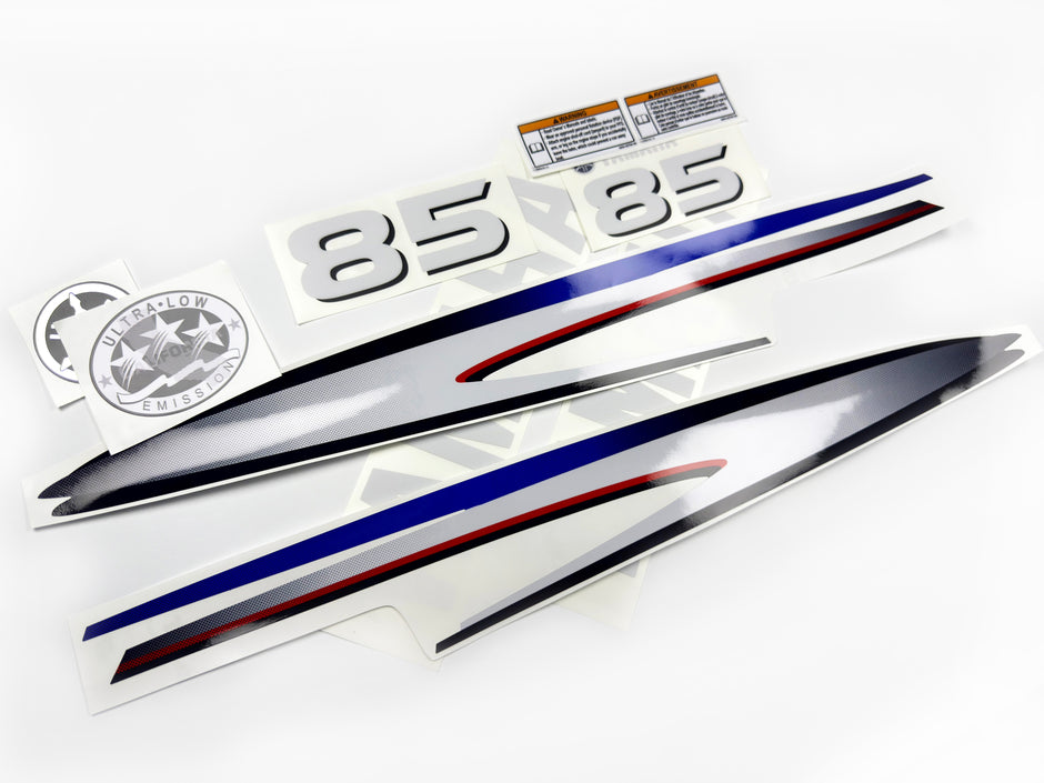 Vinyl decals set suitable for Yamaha 85 hp two stroke outboard engine. Vinyl stickers kit for Yamaha 85 hp two stroke Handmade