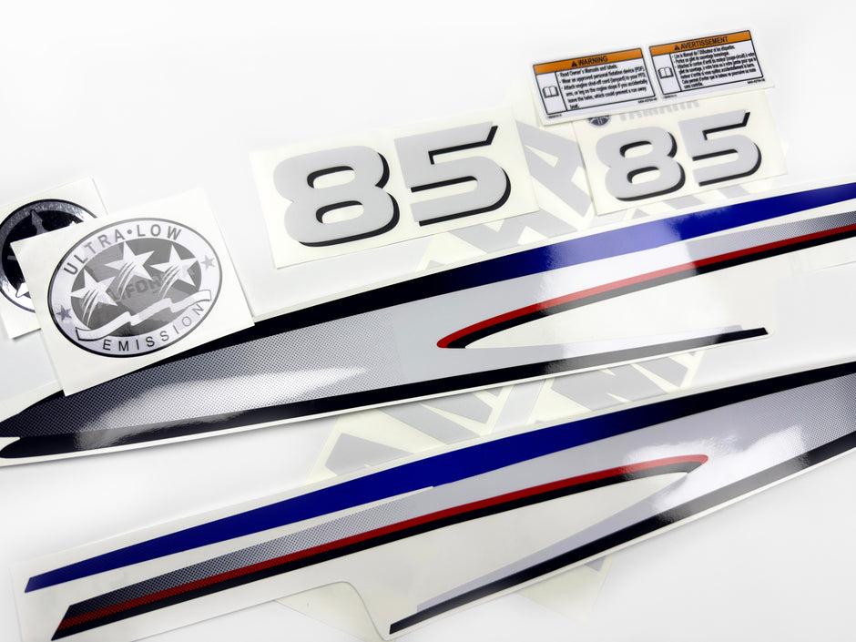 Vinyl decals set suitable for Yamaha 85 hp two stroke outboard engine. Vinyl stickers kit for Yamaha 85 hp two stroke Handmade