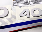 Vinyl decals set suitable for Yamaha 40 hp two stroke outboard engine. Vinyl stickers kit for Yamaha 40 hp two stroke Handmade