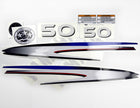 Vinyl decals set suitable for Yamaha 50 hp two stroke outboard engine. Vinyl stickers kit for Yamaha 50 hp two stroke Handmade