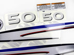Vinyl decals set suitable for Yamaha 50 hp two stroke outboard engine. Vinyl stickers kit for Yamaha 50 hp two stroke Handmade