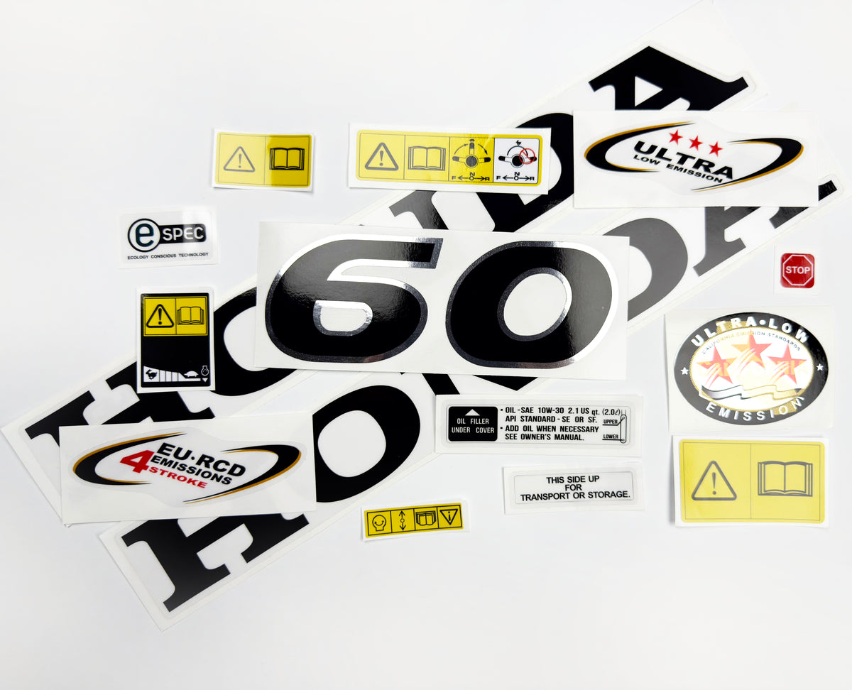 Vinyl graphic decals set chrome color suitable for Honda 60 hp four stroke outboard engine. Vinyl stickers kit for Honda 60  hp four stroke Handmade