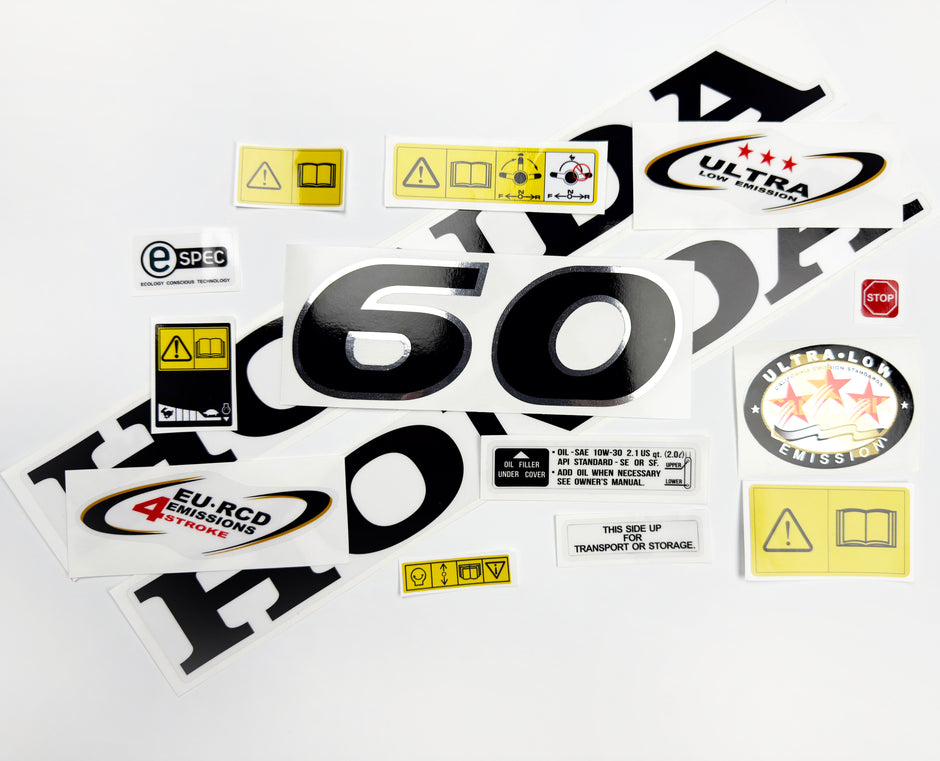Vinyl graphic decals set chrome color suitable for Honda 60 hp four stroke outboard engine. Vinyl stickers kit for Honda 60  hp four stroke Handmade