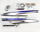 Vinyl graphic silver shimmer decals set suitable for Yamaha 40 hp four stroke outboard engine. Vinyl stickers kit for Yamaha 40 hp four stroke Handmade
