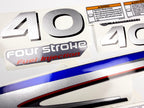 Vinyl graphic silver shimmer decals set suitable for Yamaha 40 hp four stroke outboard engine. Vinyl stickers kit for Yamaha 40 hp four stroke Handmade