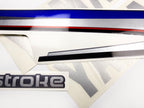 Vinyl graphic silver shimmer decals set suitable for Yamaha 60 hp four stroke outboard engine. Vinyl stickers kit for Yamaha 60 hp four stroke Handmade