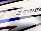 Vinyl graphic silver shimmer decals set suitable for Yamaha 50 hp four stroke outboard engine. Vinyl stickers kit for Yamaha 50 hp four stroke Handmade