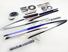 Vinyl graphic silver shimmer decals set suitable for Yamaha 50 hp four stroke outboard engine. Vinyl stickers kit for Yamaha 50 hp four stroke Handmade