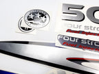 Vinyl graphic silver shimmer decals set suitable for Yamaha 50 hp four stroke outboard engine. Vinyl stickers kit for Yamaha 50 hp four stroke Handmade