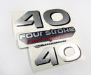 Vinyl graphic silver shimmer decals set suitable for Yamaha 40 hp four stroke outboard engine. Vinyl stickers kit for Yamaha 40 hp four stroke Handmade