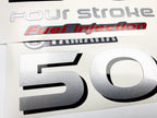 Vinyl graphic silver shimmer decals set suitable for Yamaha 50 hp four stroke outboard engine. Vinyl stickers kit for Yamaha 50 hp four stroke Handmade