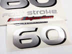 Vinyl graphic silver shimmer decals set suitable for Yamaha 60 hp four stroke outboard engine. Vinyl stickers kit for Yamaha 60 hp four stroke Handmade