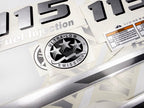 Vinyl graphic metalized silver and grey shimmer decals set suitable for Yamaha 115 hp four stroke outboard engine. Vinyl stickers kit for Yamaha 115 hp four stroke Handmade