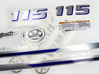 Vinyl graphic metalized silver and blue shimmer decals set suitable for Yamaha 115 hp four stroke outboard engine. Vinyl stickers kit for Yamaha 115 hp four stroke Handmade