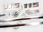 Vinyl graphic metalized silver and red shimmer decals set suitable for Yamaha 115 hp four stroke outboard engine. Vinyl stickers kit for Yamaha 115 hp four stroke Handmade