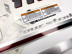 Vinyl graphic metalized silver and red shimmer decals set suitable for Yamaha 115 hp four stroke outboard engine. Vinyl stickers kit for Yamaha 115 hp four stroke Handmade
