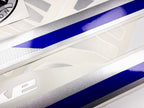 Vinyl graphic metalized silver and blue shimmer decals set suitable for Yamaha 150 hp four stroke outboard engine. Vinyl stickers kit for Yamaha 150 hp four stroke Handmade