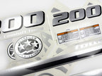 Vinyl graphic metalized silver grey shimmer decals set suitable for Yamaha 200 hp four stroke outboard engine. Vinyl stickers kit for Yamaha 200 hp four stroke Handmade