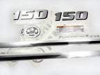 Vinyl graphic metalized silver shimmer decals set suitable for Yamaha 150 hp four stroke white cover cowling outboard engine. Vinyl stickers kit for yamaha 150 hp four stroke Handmade