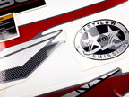 Vinyl graphic metalized silver whith red shimmer decals set suitable for Yamaha 150 hp two stroke outboard engine. Vinyl stickers kit for Yamaha 150 hp two stroke Handmade