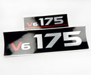 Vinyl graphic metalized silver whith red shimmer decals set suitable for Yamaha 175 hp two stroke outboard engine. Vinyl stickers kit for Yamaha 175 hp two stroke Handmade