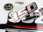 Vinyl graphic silver metalized shimmer decals set suitable for Suzuki 150 hp four stroke outboard engine. Vinyl stickers kit for suzuki 150 hp four stroke Handmade