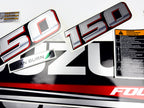 Vinyl graphic silver metalized shimmer decals set suitable for Suzuki 150 hp four stroke outboard engine. Vinyl stickers kit for suzuki 150 hp four stroke Handmade