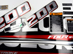 Vinyl graphic silver metalized shimmer decals set suitable for Suzuki 200 hp four stroke outboard engine. Vinyl stickers kit for suzuki 200 hp four stroke Handmade
