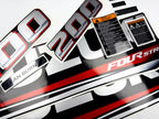 Vinyl graphic silver metalized shimmer decals set suitable for Suzuki 200 hp four stroke outboard engine. Vinyl stickers kit for suzuki 200 hp four stroke Handmade